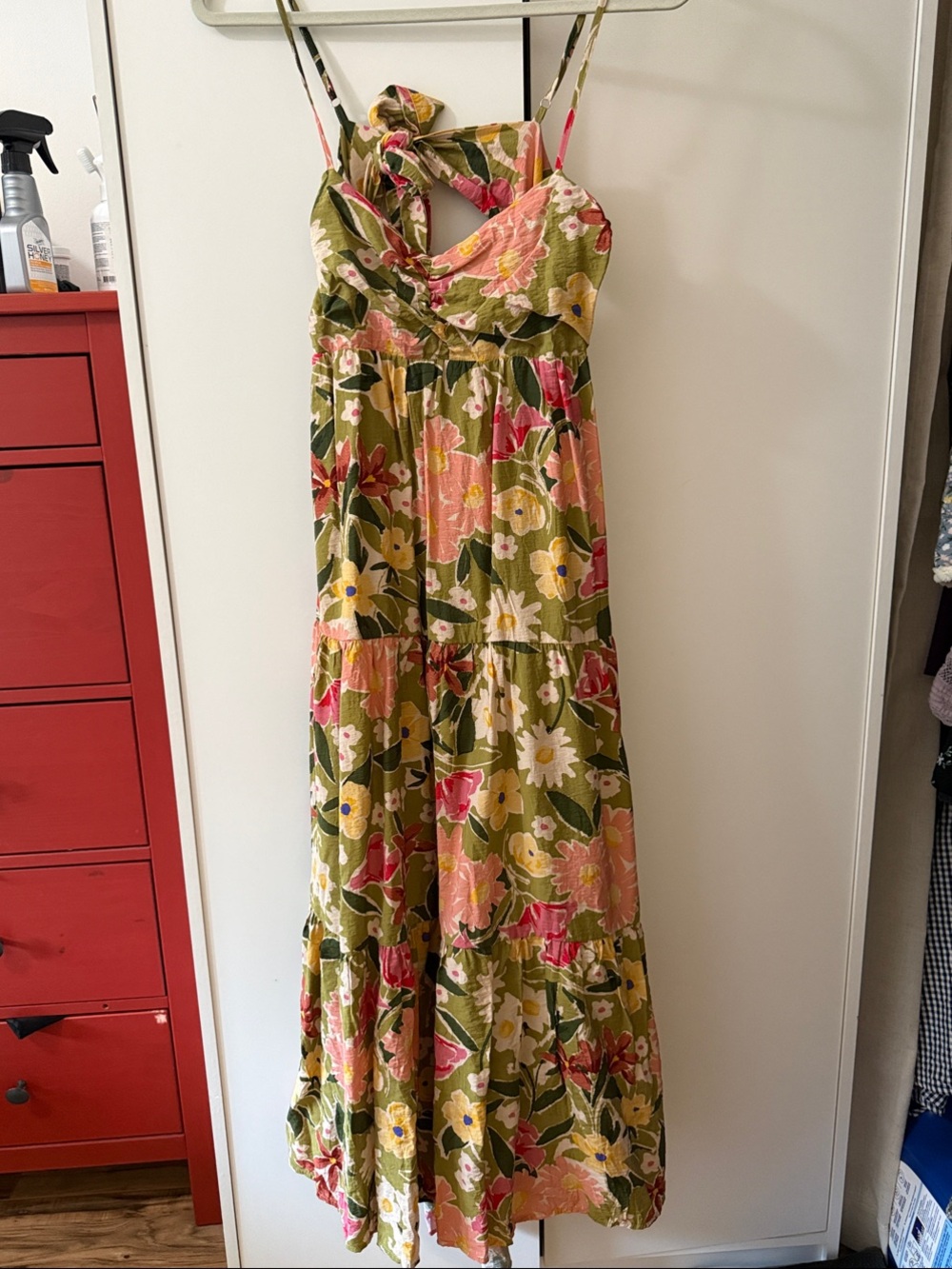 Olivia James Floral Tiered Tie Back Maxi Dress